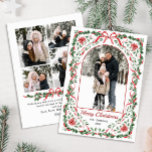 Christmas Funky Whimsical Red Bow Wreath 5 Photo Holiday Card<br><div class="desc">Simply Elegant Stylish PHOTO Christmas Greeting Holiday Card.
 
Surprise and bring joy to your close ones and make the celebration unforgettable.

 For further customization,  please click the "customize further" link and use our design tool to modify this template.</div>