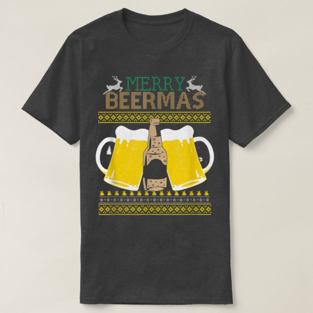 Christmas Funny Beer Office Holiday Party  T-Shirt (Design Front)