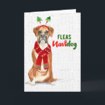 Christmas Funny Boxer Dog Fleas NaviDOG Holiday Card<br><div class="desc">Boxer lovers can send or be the lucky recipient of this delightfully cheerful greeting for the holiday season with a funny Fleas NaviDOG theme and a cute boxer dog dressed for the season.</div>