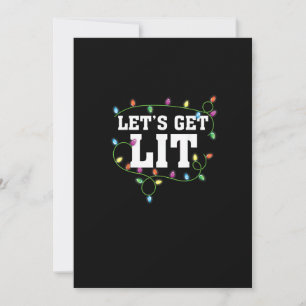 Christmas Funny Cute Let's Get Lit Holiday Card