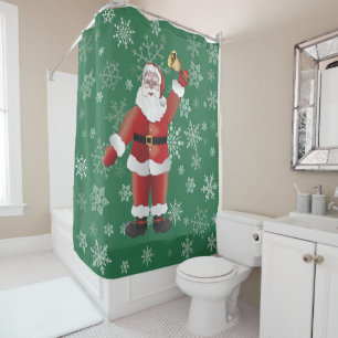 Christmas Funny Cute Santa Claus Cartoon  Shower Curtain