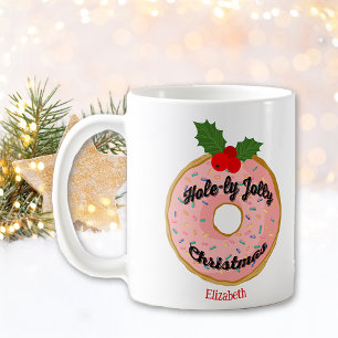 Christmas Funny Donut Wreath Personalize  Coffee Mug