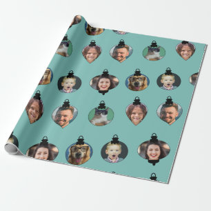 Christmas Funny Family Photo Faces Ornaments Wrapping Paper