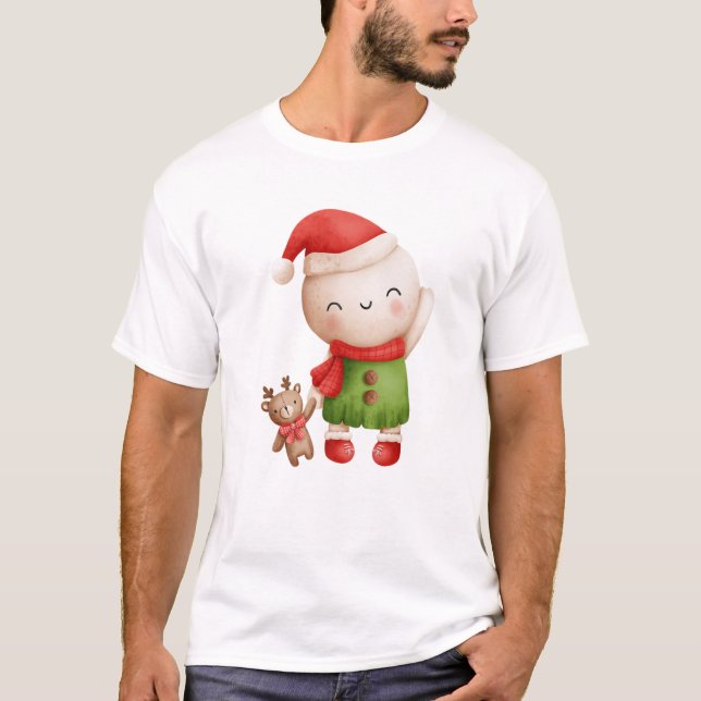 Christmas Funny Family Vintage Snowman T-Shirt (Front)