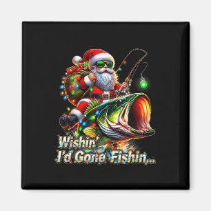 Christmas Funny Fish Santa Fishing Merry Fishmas  Magnet