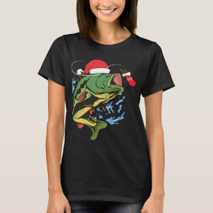 Christmas Funny Fishing Santa Fisherman Holiday T-Shirt