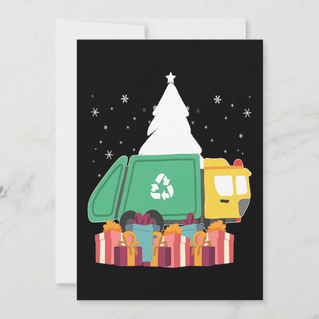 Christmas Funny Garbage Truck Winter Holiday Gift Card (Front)