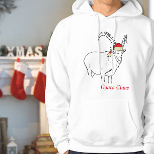 Christmas Funny Goat Drawing Hoodie