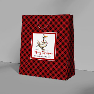 Christmas Funny Goose Cartoon Whimsical Gift Bags
