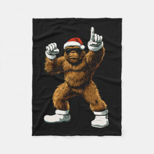 Christmas Funny Graphic Tee Bigfoot Santa Kids Boy Fleece Blanket