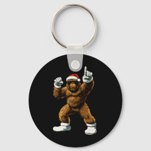 Christmas Funny Graphic Tee Bigfoot Santa Kids Boy Key Ring