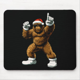 Christmas Funny Graphic Tee Bigfoot Santa Kids Boy Mouse Pad