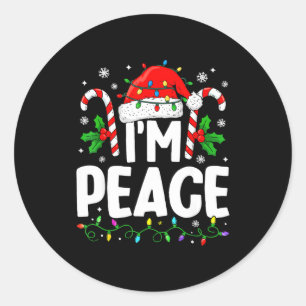 Christmas Funny I Come In Peace Couple Matching Me Classic Round Sticker