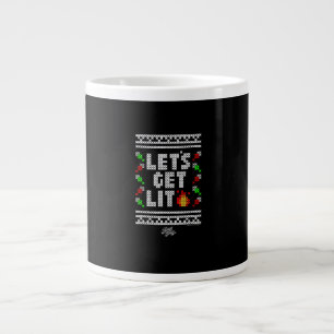 Christmas Funny - Let's Get Lit  Large Coffee Mug