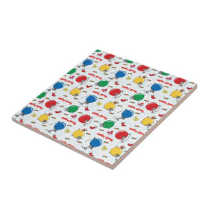 Christmas funny mouse with balls ceramic tile
