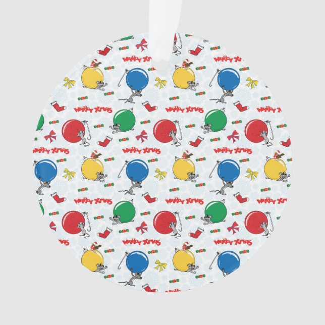 Christmas funny mouse with balls ornament (Front)