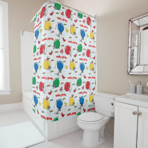 Christmas funny mouse with balls shower curtain