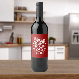 Christmas funny party spirits taster red wine label