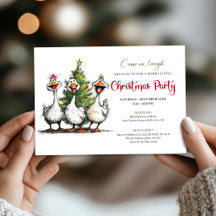 Christmas Funny Quirky Goose Whimsical Party 