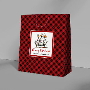 Christmas Funny Quirky Silly Geese Gift Bags Set