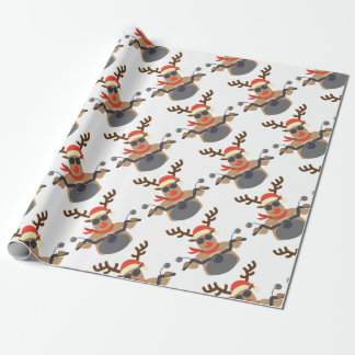 Christmas Funny Rudolf Biker Motorcycle Wrapping Paper