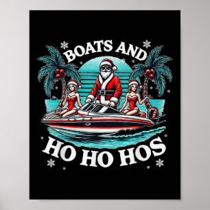 Christmas Funny Santa Boats And Ho Ho Hos _1 Poster