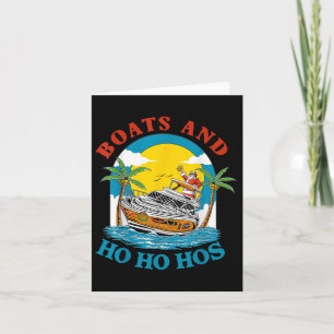 Christmas Funny Santa Boats And Ho Ho Hos Card