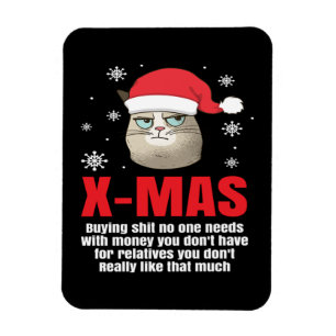 Christmas Funny Santa Cat Cat Lover Humour Grinch Magnet