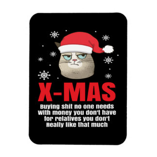 Christmas Funny Santa Cat Cat Lover Humour Grinch Magnet