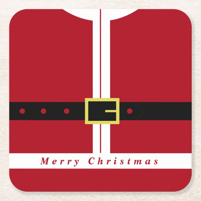 Christmas Funny Santa Design Paper Coaster (Front)