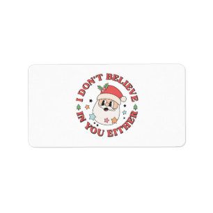 Christmas Funny Santa Label