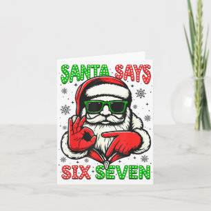 Christmas Funny Santa Says Six Seven 67 Meme Xmas  Card