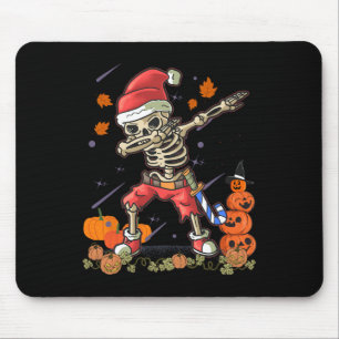 Christmas Funny Santa Skeleton Dabbing Halloween C Mouse Pad