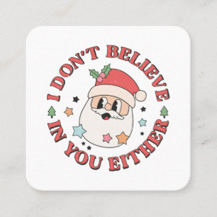 Christmas Funny Santa Square Business Card