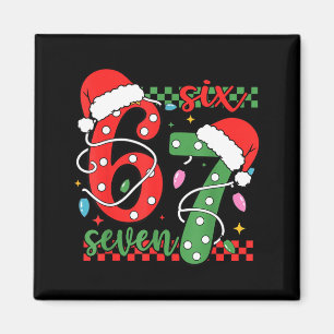 Christmas Funny Six Seven 6 7 Meme Gen Alpha Slang Magnet