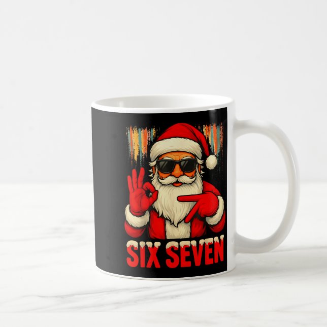 Christmas Funny Six Seven 6 7 Meme Santa Men Boys  Coffee Mug (Right)