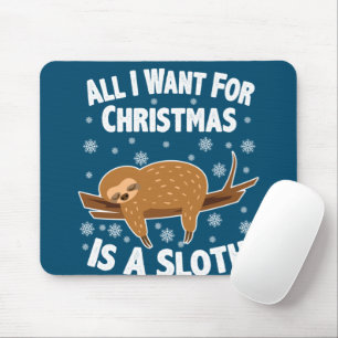 Christmas Funny Sloth Mouse Pad