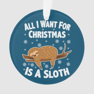 Christmas Funny Sloth Ornament