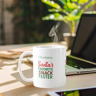 Christmas funny snack tester name coffee mug