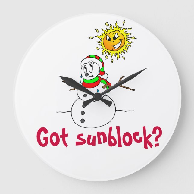 Christmas Funny Snowman Joke Large Clock (Front)