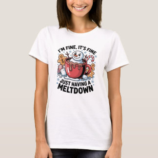 Christmas Funny Snowman Meltdown T-Shirt