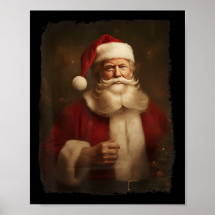 Christmas Funny Trump Santa Claus Retro Vintage Poster