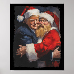 Christmas Funny Trump Santa Claus Retro Vintage Xm Poster