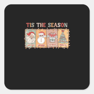 Christmas Funny Vintage Tis The Season Men Women C Square Sticker