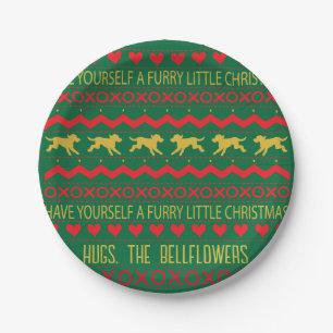 Christmas Furry Little Dogs Paper Plate