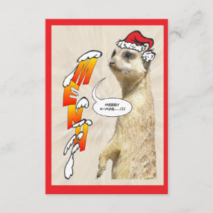 Christmas Furry Meerkat Menu Invitation