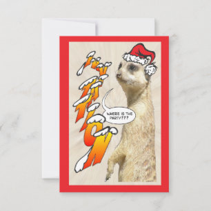 Christmas Furry Meerkat Party Invitation