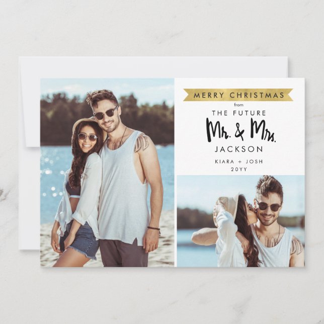 Christmas Future Mr and Mrs Save the Date 2 Photo (Front)