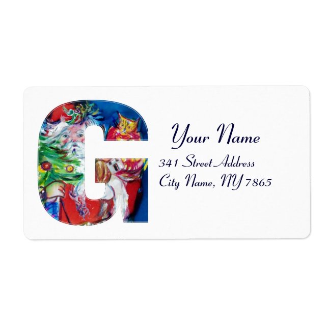 CHRISTMAS G LETTER / SANTA WITH CHRISTMAS TREE (Front)