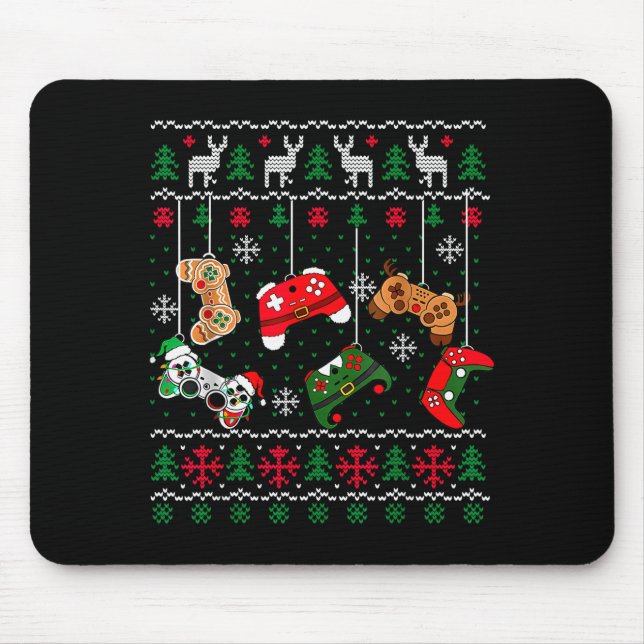Christmas Game Controller Xmas Ugly Sweater Boys K Mouse Pad (Front)